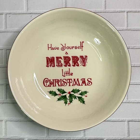 Lenox Winter Greetings Have Yourself A Merry Little Christmas Bowl Ivory 11.1” - Picture 3 of 13